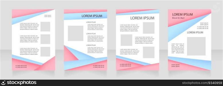 Colourful marketing blank brochure layout design. Kindergarten report. Vertical poster template set with empty copy space for text. Premade corporate reports collection. Editable flyer paper pages. Colourful marketing blank brochure layout design