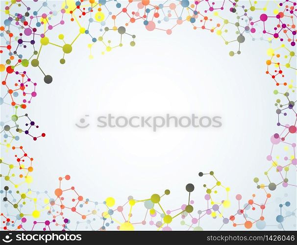 Colourful of molecular on isolated background