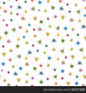 Colourful ornamental stars seamless pattern with white background, vector illustration