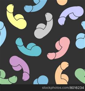 Colourful penises. seamless pattern penis. Vector background&#xA;