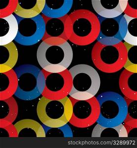Colourful seamless circle abstract pattern with snow dust