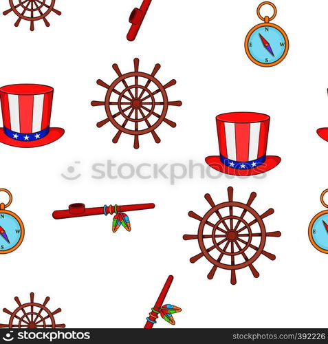 Columbus Day pattern. Cartoon illustration of Columbus Day vector pattern for web. Columbus Day pattern, cartoon style