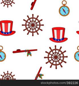 Columbus Day pattern. Cartoon illustration of Columbus Day vector pattern for web. Columbus Day pattern, cartoon style