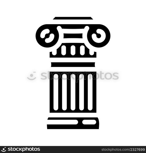 column antique building glyph icon vector. column antique building sign. isolated contour symbol black illustration. column antique building glyph icon vector illustration