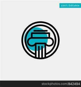 Column, Architecture, Building, Decoration, Greek turquoise highlight circle point Vector icon