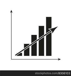 Column arrow graph. Market chart profit money. Growth profit symbol. Vector illustration. EPS 10.. Column arrow graph. Market chart profit money. Growth profit symbol. Vector illustration.