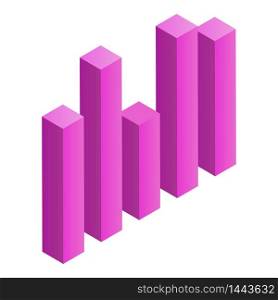 Column chart icon. Isometric of column chart vector icon for web design isolated on white background. Column chart icon, isometric style