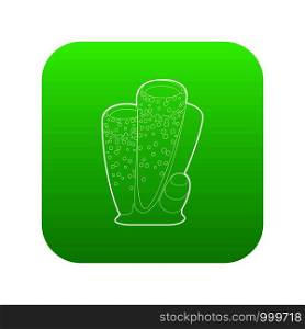 Column coral icon green vector isolated on white background. Column coral icon green vector