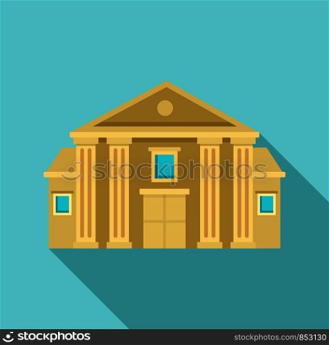 Column courthouse icon. Flat illustration of column courthouse vector icon for web design. Column courthouse icon, flat style