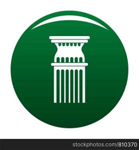 Column icon. Simple illustration of column vector icon for any design green. Column icon vector green