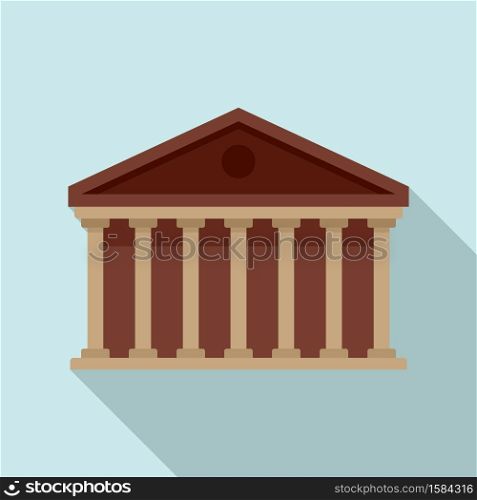 Column theater icon. Flat illustration of column theater vector icon for web design. Column theater icon, flat style