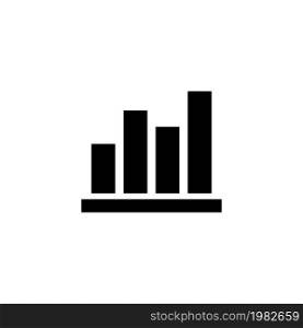 Columns Graph. Flat Vector Icon illustration. Simple black symbol on white background. Columns Graph sign design template for web and mobile UI element. Columns Graph Flat Vector Icon