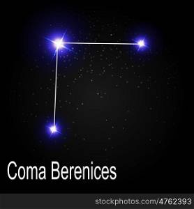 Coma Berenices Constellation with Beautiful Bright Stars on the Background of Cosmic Sky Vector Illustration EPS10. Coma Berenices Constellation with Beautiful Bright Stars on the