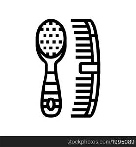 comb and brush accessories line icon vector. comb and brush accessories sign. isolated contour symbol black illustration. comb and brush accessories line icon vector illustration