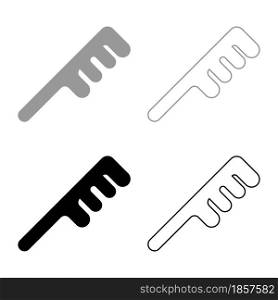 Comb for hair Barber accessory Barbershop combing Hairbrush set icon grey black color vector illustration flat style simple image. Comb for hair Barber accessory Barbershop combing Hairbrush set icon grey black color vector illustration flat style image