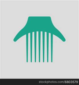 Comb icon. Gray background with green. Vector illustration.