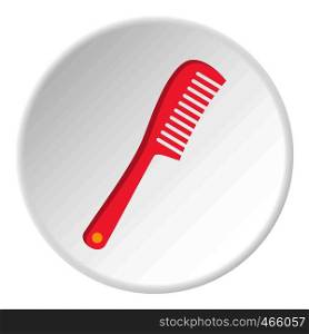 Comb icon in flat circle isolated on white vector illustration for web. Comb icon circle