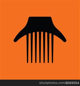 Comb icon. Orange background with black. Vector illustration.