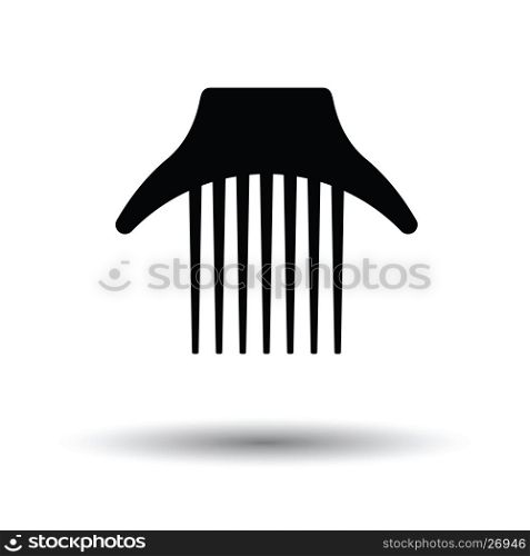 Comb icon. White background with shadow design. Vector illustration.