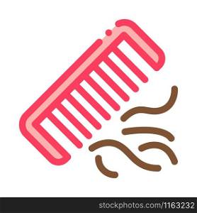 Comb Lost Hair Icon Vector. Outline Comb Lost Hair Sign. Isolated Contour Symbol Illustration. Comb Lost Hair Icon Vector Outline Illustration