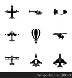 Combat aircraft icons set. Simple illustration of 9 combat aircraft vector icons for web. Combat aircraft icons set, simple style