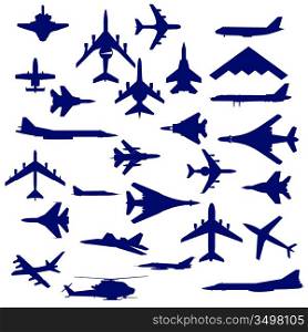 Combat aircraft. Team. vector illustration for designers