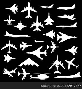 Combat aircraft. Team. vector illustration for designers