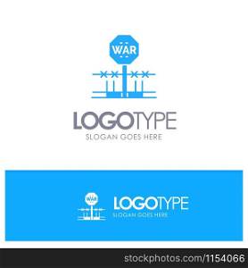 Combat, Conflict, Military, Occupation, Occupy Blue Solid Logo with place for tagline