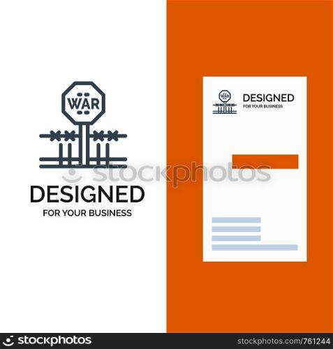 Combat, Conflict, Military, Occupation, Occupy Grey Logo Design and Business Card Template