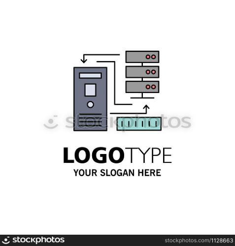 Combination, data, database, electronic, information Flat Color Icon Vector