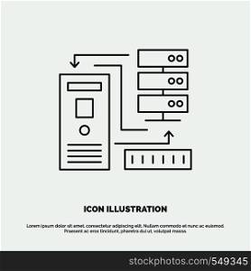 Combination, data, database, electronic, information Icon. Line vector gray symbol for UI and UX, website or mobile application. Vector EPS10 Abstract Template background