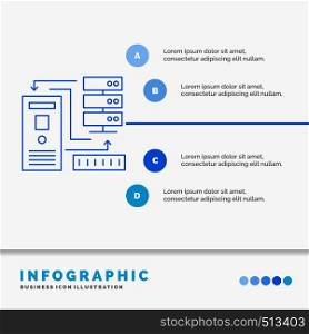 Combination, data, database, electronic, information Infographics Template for Website and Presentation. Line Blue icon infographic style vector illustration. Vector EPS10 Abstract Template background
