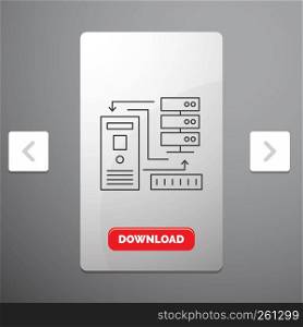 Combination, data, database, electronic, information Line Icon in Carousal Pagination Slider Design & Red Download Button