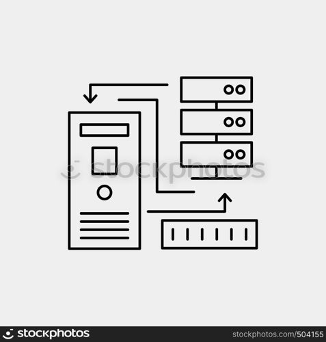 Combination, data, database, electronic, information Line Icon. Vector isolated illustration. Vector EPS10 Abstract Template background