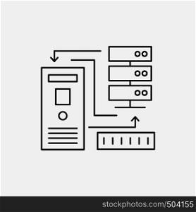 Combination, data, database, electronic, information Line Icon. Vector isolated illustration. Vector EPS10 Abstract Template background