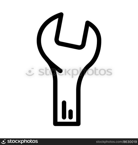 combination wrench line icon vector. combination wrench sign. isolated contour symbol black illustration. combination wrench line icon vector illustration