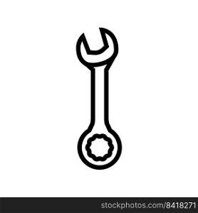combination wrench tool line icon vector. combination wrench tool sign. isolated contour symbol black illustration. combination wrench tool line icon vector illustration
