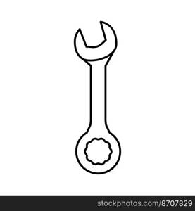 combination wrench tool line icon vector. combination wrench tool sign. isolated contour symbol black illustration. combination wrench tool line icon vector illustration