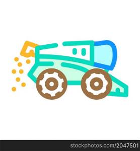 combine harvester color icon vector. combine harvester sign. isolated symbol illustration. combine harvester color icon vector illustration