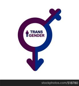 Combined male and female symbol, transgender symbol, simple design