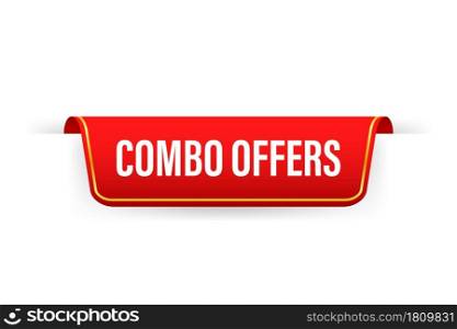 Combo offers banner design on white background. Vector stock illustration. Combo offers banner design on white background. Vector stock illustration.