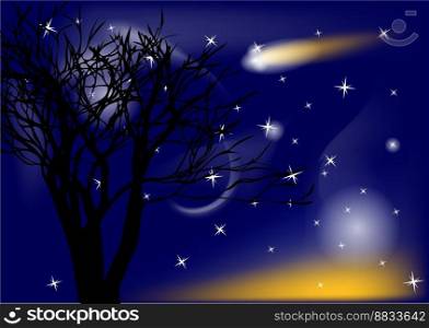 Comet and tree vector image