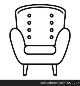 Comfort armchair icon. Outline comfort armchair vector icon for web design isolated on white background. Comfort armchair icon, outline style