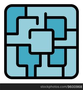 Comfort zone labyrinth icon outline vector. Business work. People fear color flat. Comfort zone labyrinth icon vector flat