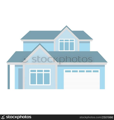 Comfortable cottage for family members semi flat color vector object. Two story house. Full sized item on white. Simple cartoon style illustration for web graphic design and animation. Comfortable cottage for family members semi flat color vector object