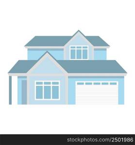 Comfortable cottage for family members semi flat color vector object. Two story house. Full sized item on white. Simple cartoon style illustration for web graphic design and animation. Comfortable cottage for family members semi flat color vector object