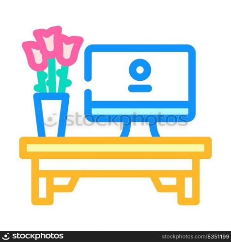 comfortable desktop color icon vector. comfortable desktop sign. isolated symbol illustration. comfortable desktop color icon vector illustration