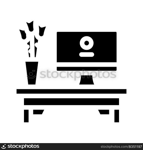 comfortable desktop glyph icon vector. comfortable desktop sign. isolated symbol illustration. comfortable desktop glyph icon vector illustration