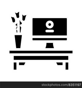 comfortable desktop glyph icon vector. comfortable desktop sign. isolated symbol illustration. comfortable desktop glyph icon vector illustration