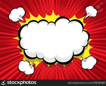 comic background with blank boom speech bubble vector illustration